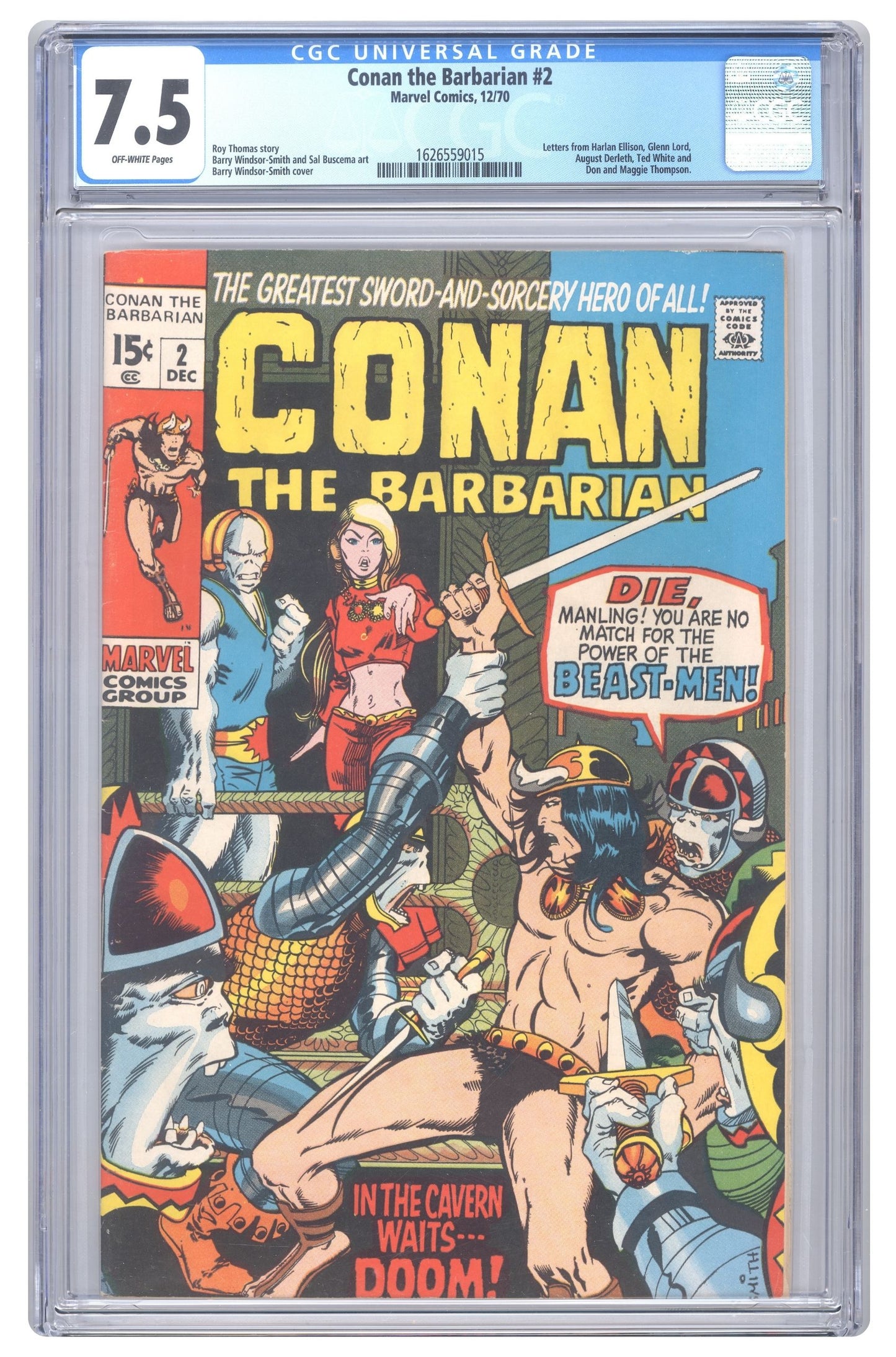 Conan The Barbarian #2 | CGC 7.5 cover – Collector Cartel™ exclusive