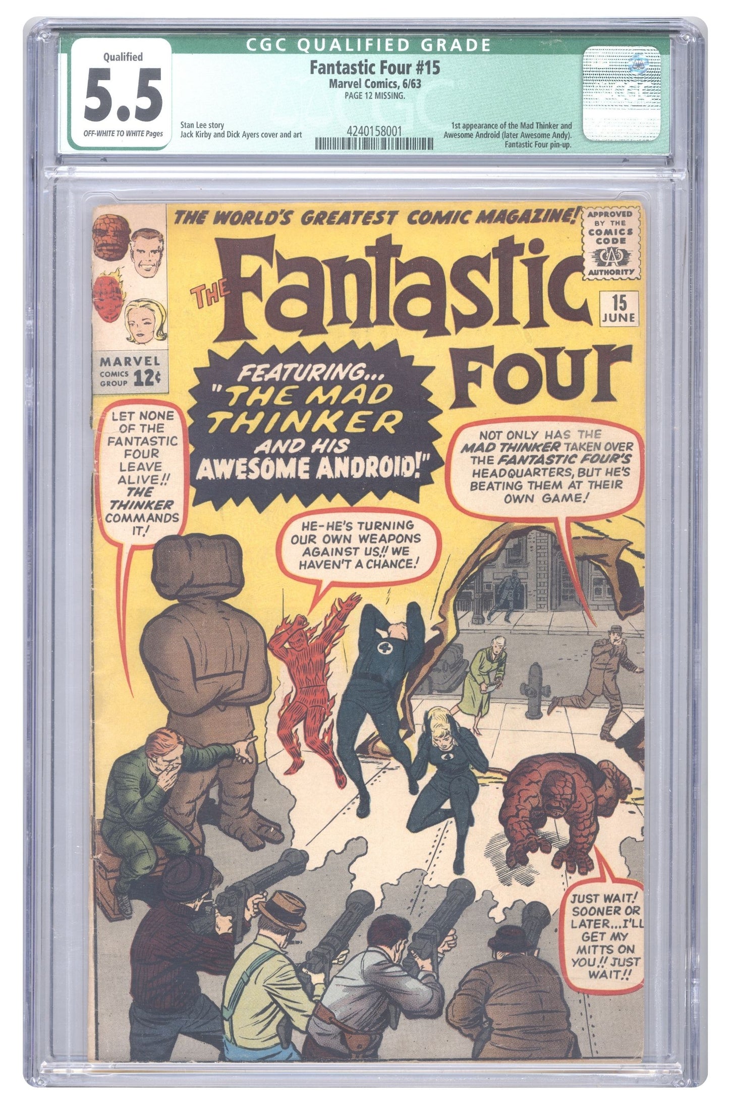 Fantastic Four #15 | CGC 5.5 cover – Collector Cartel™ exclusive