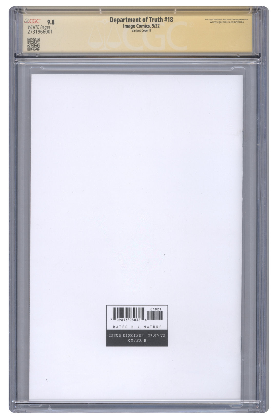 Department of Truth #18 | CGC 9.8