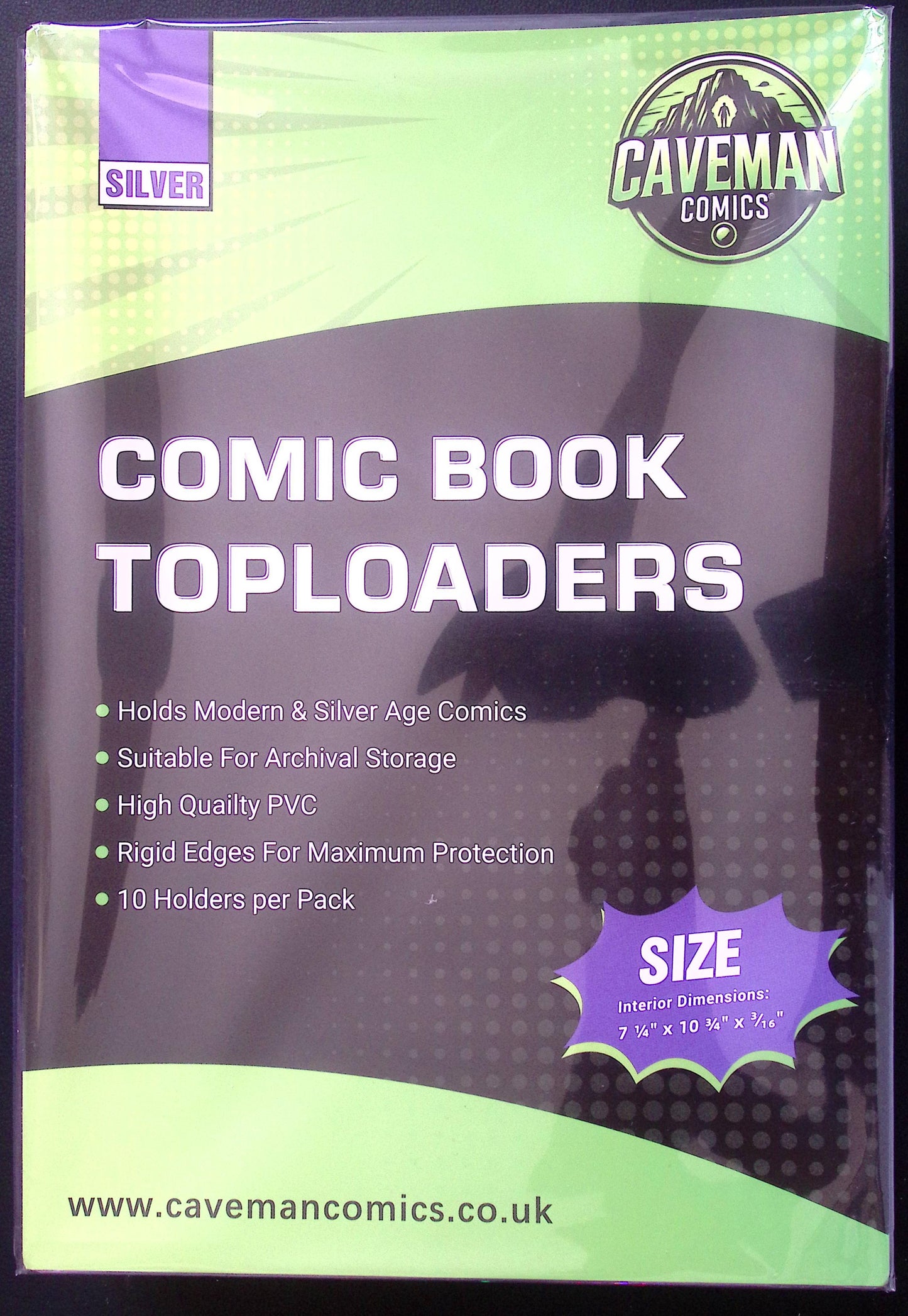 Caveman Comics Silver Age comic top loaders archival safe storage pack of 10