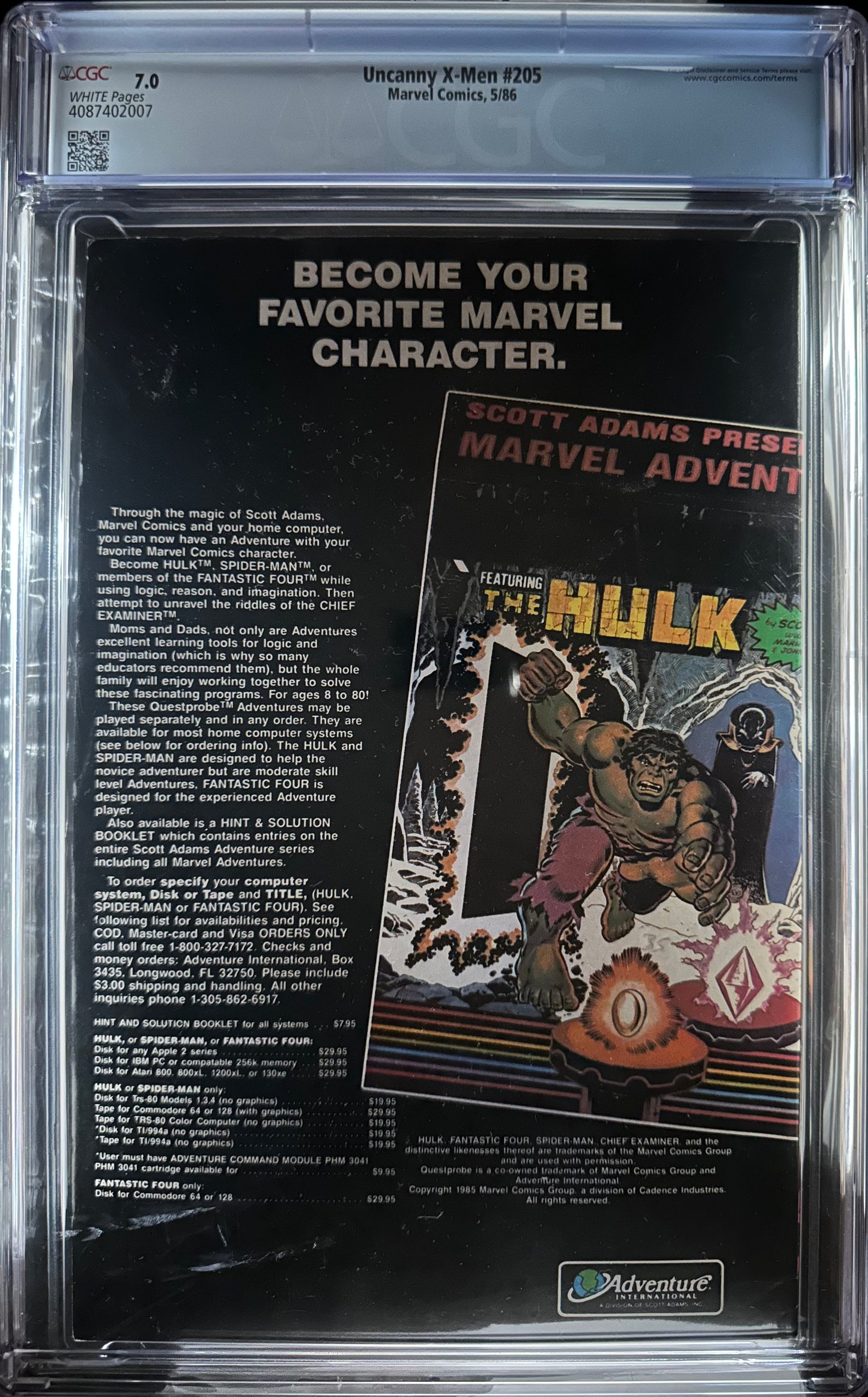X-Men #205 CGC 7.0 – First Lady Deathstrike