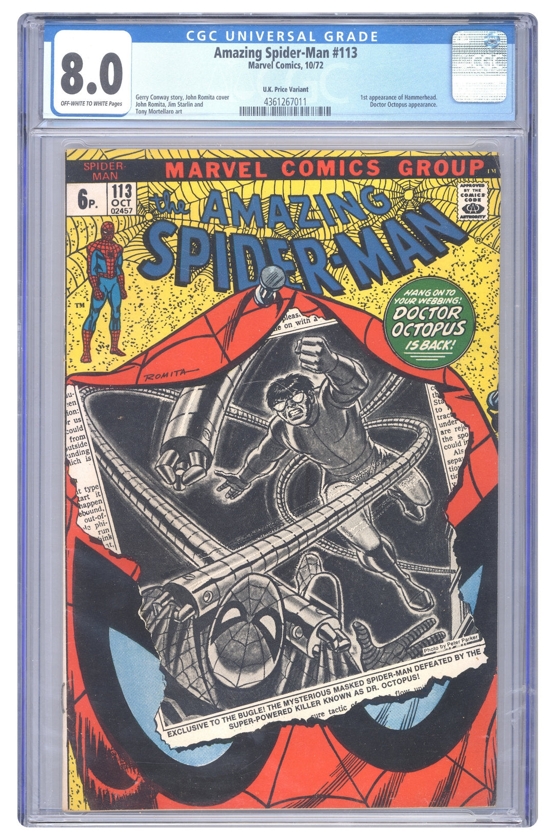 Amazing Spider-Man #113 | CGC 8.0 | UK Edition