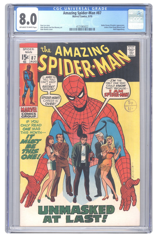 Amazing Spider-Man #87 | CGC 8.0 cover – Collector Cartel™ exclusive