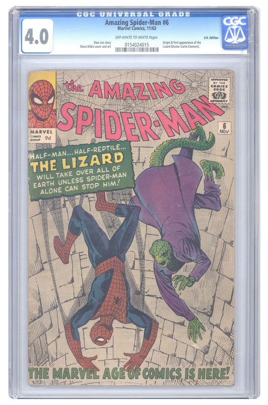 Amazing Spider-Man #6 | CGC 4.0 | UK Edition cover – Collector Cartel™ exclusive