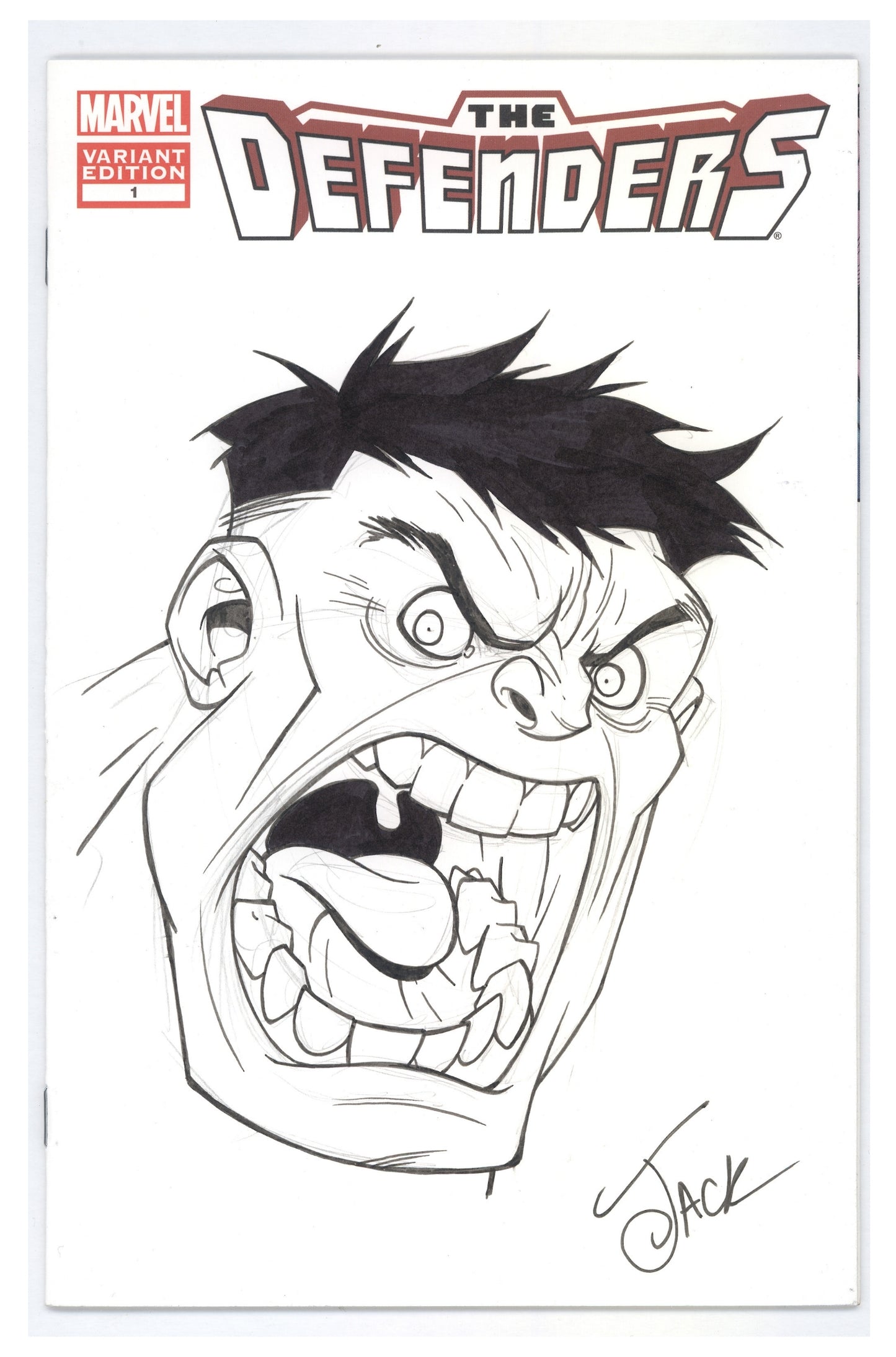 Defenders 1 Signed & Sketched by Jack Lawrence