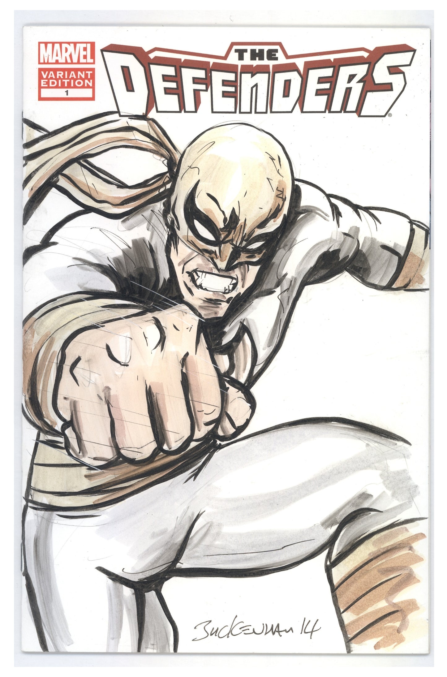 Iron fist Signed & Sketched by Phil Buckenham