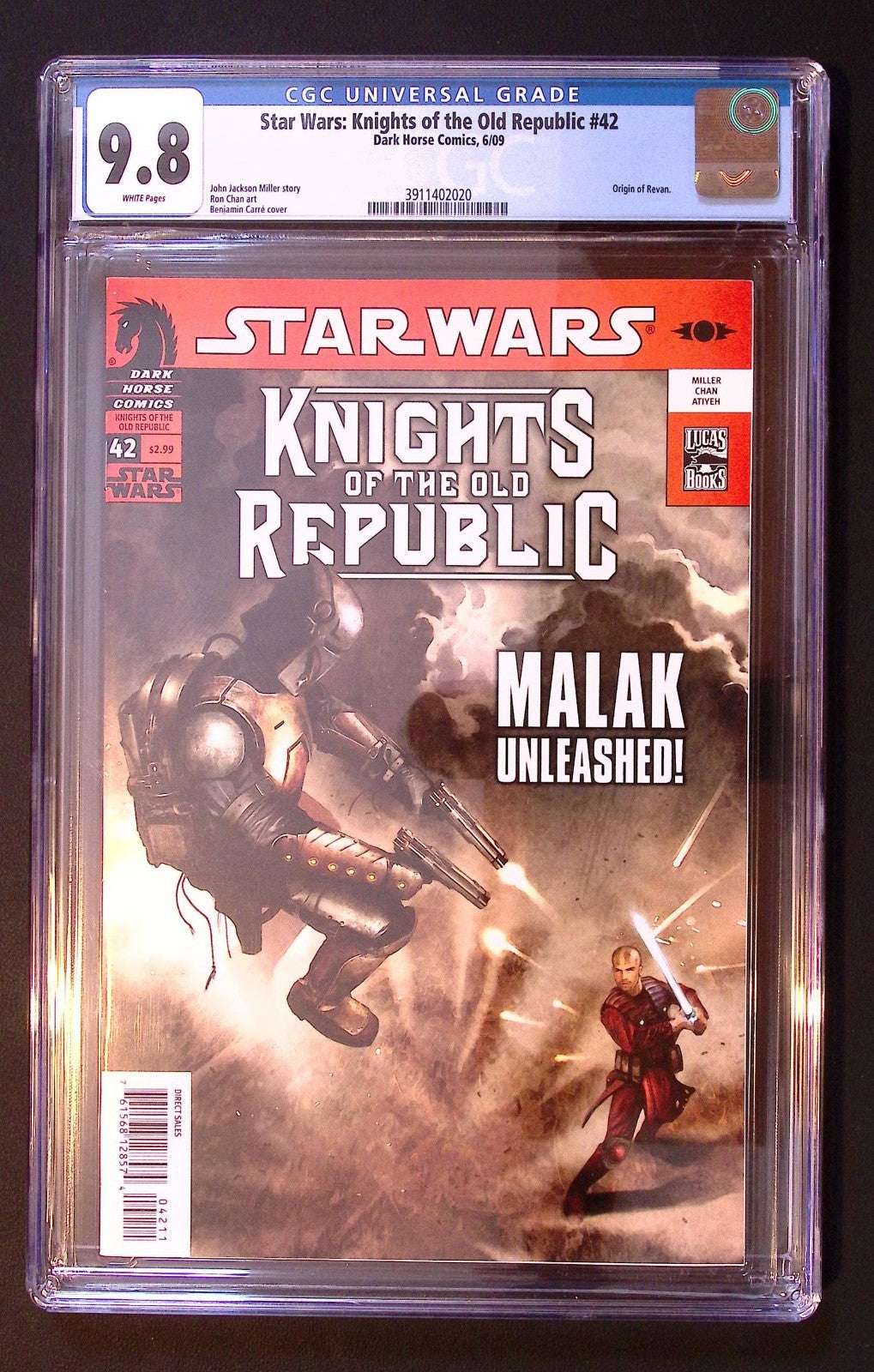Star Wars: Knights of the Old Republic #42 — Origin of Revan — CGC 9.8 (White Pa 280 CGC Graded Comics for Sale in the UK Redsters Comics Redsters Comics