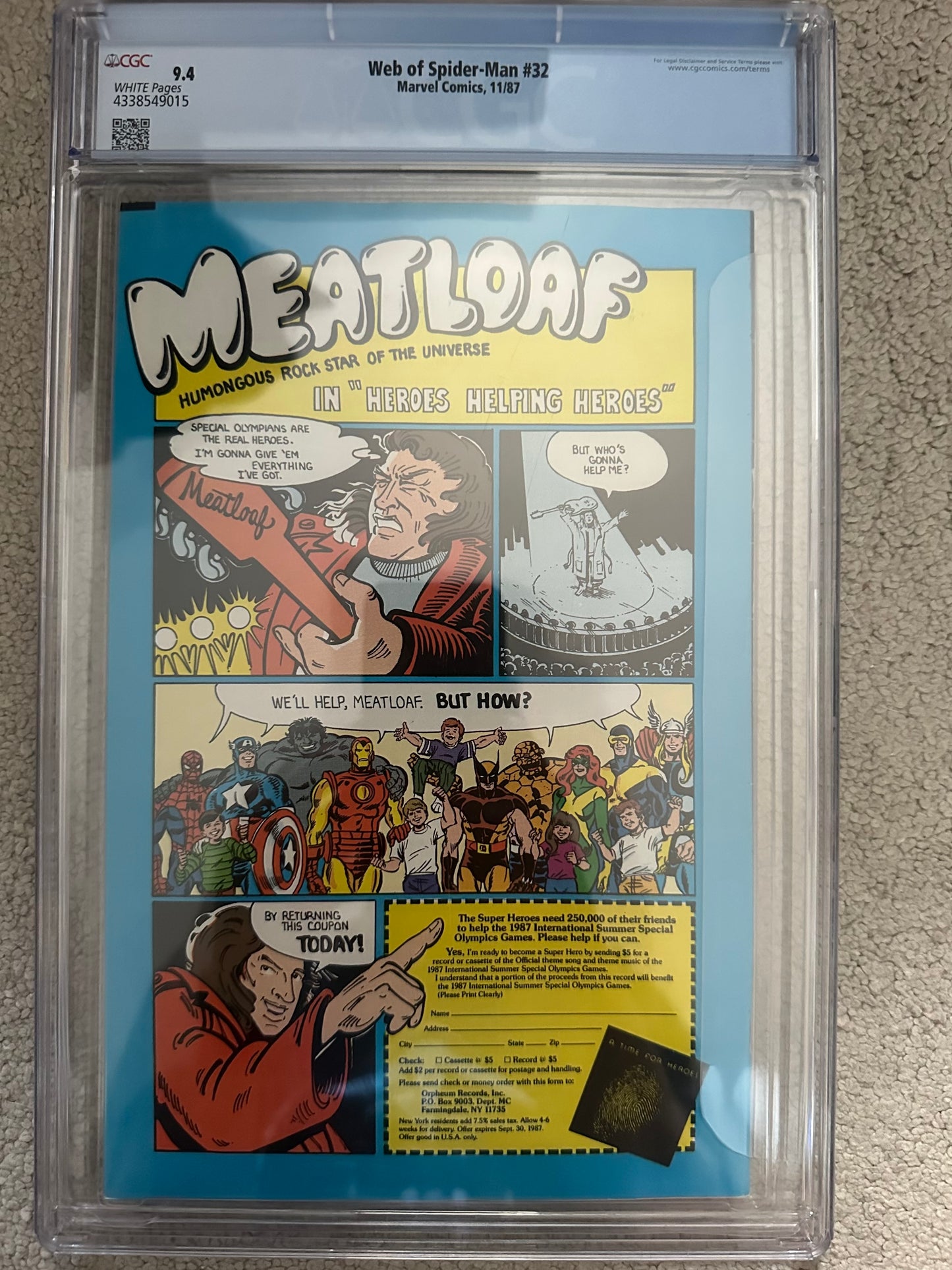 Web of Spider-Man #32 (1987) – CGC 9.4