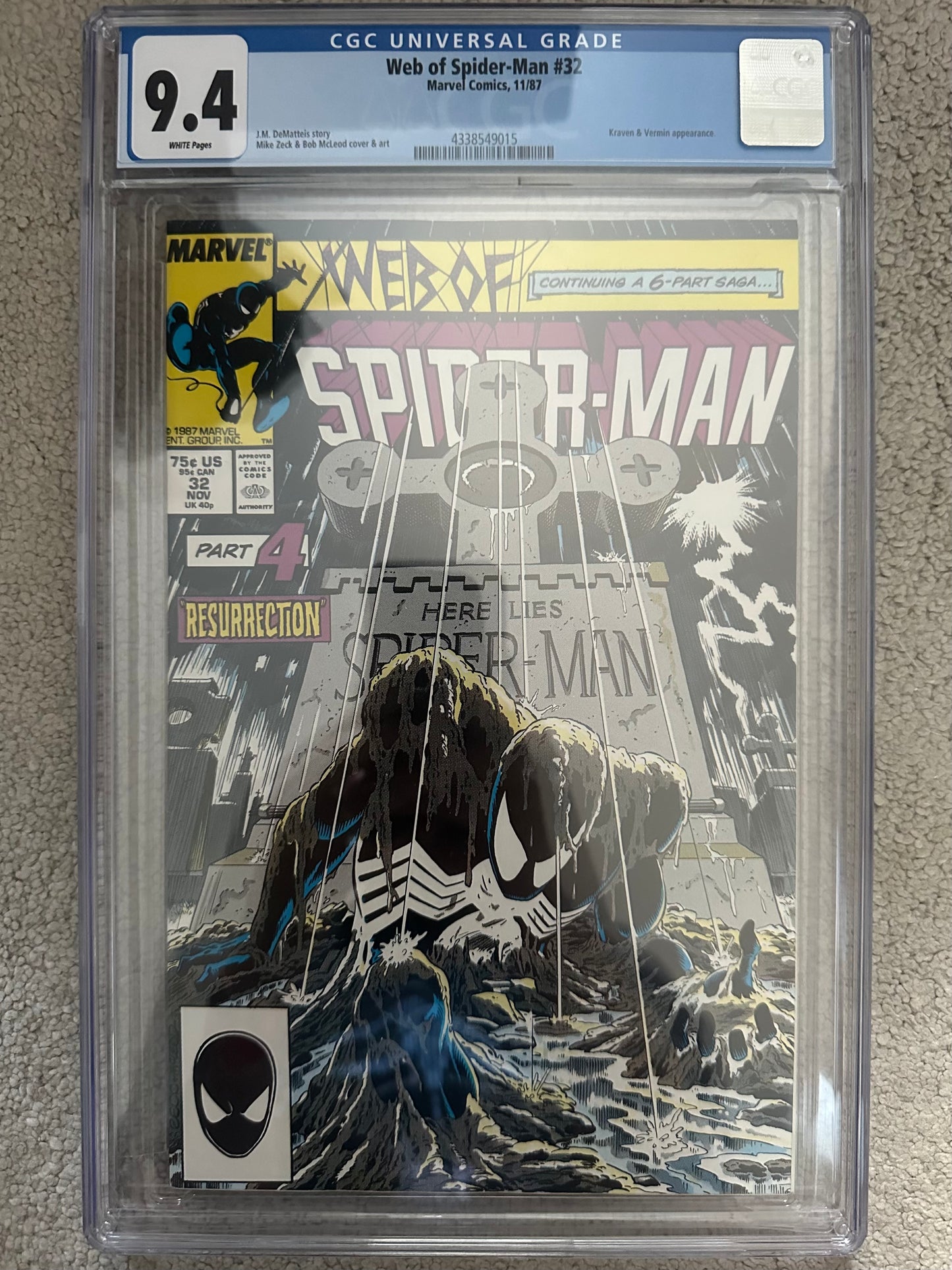Web of Spider-Man #32 (1987) – CGC 9.4