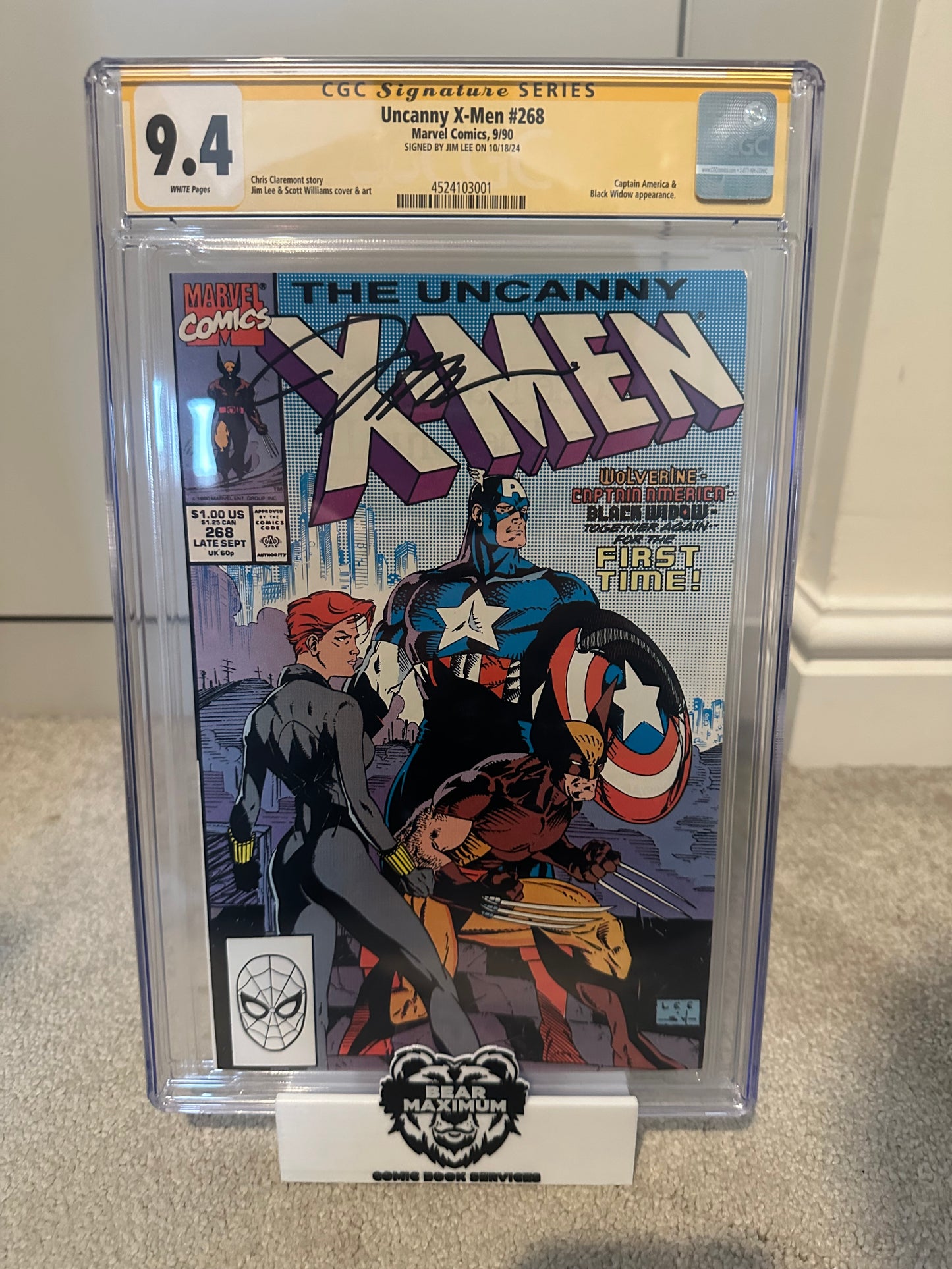 Uncanny X-Men #268 CGC 9.4 Signed by Jim Lee