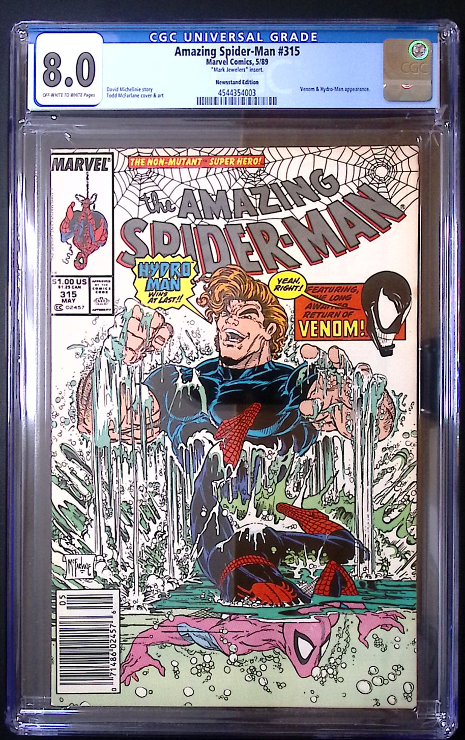 Amazing Spider-Man #315 CGC 8.0 – Mark Jewelers Insert – Early Venom Cover Appearance 250 CGC VAT Override Redsters Comics Redsters Comics