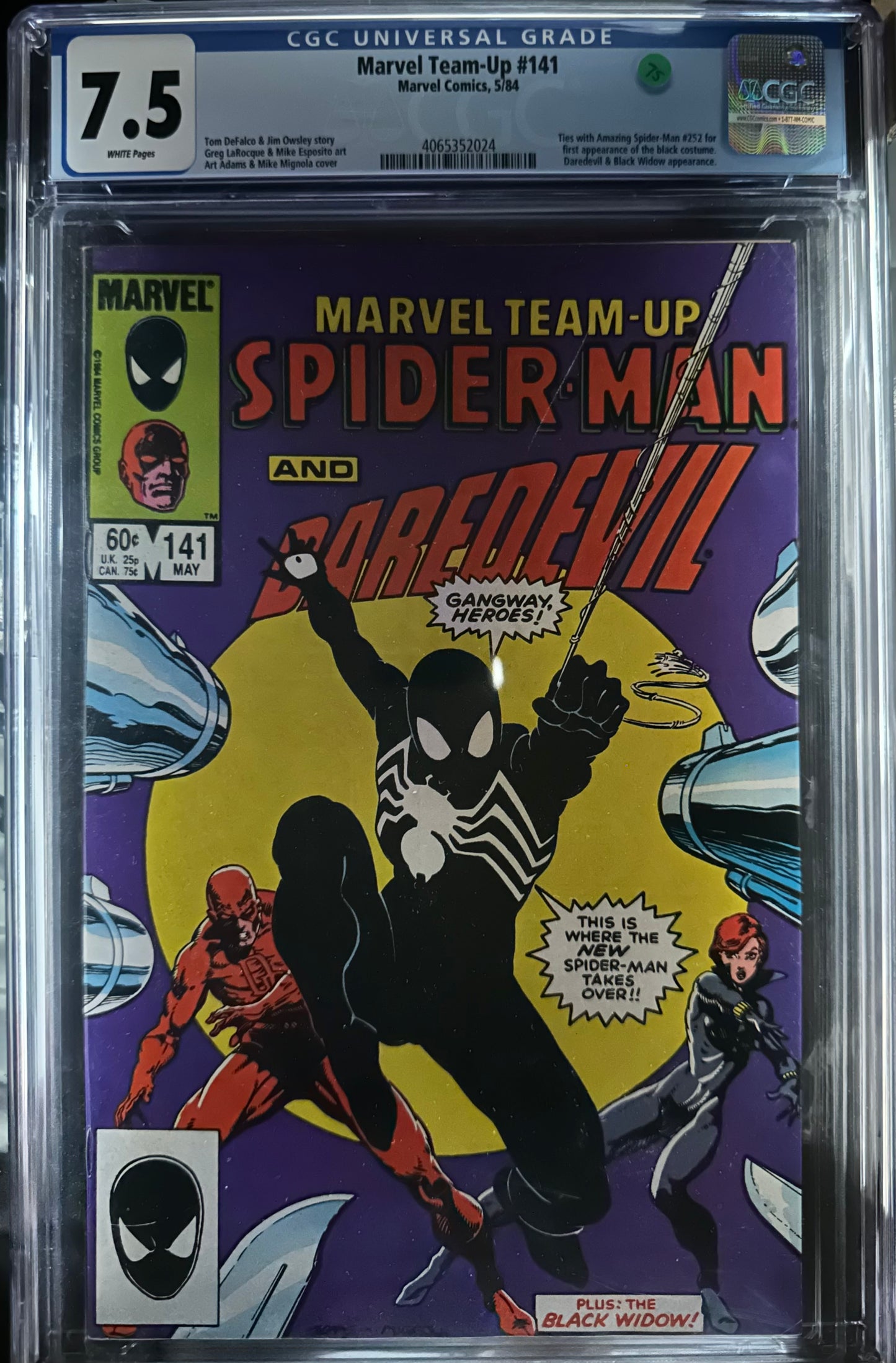 Marvel Team-Up #141 CGC 7.5 – Iconic Black Suit Spider-Man and Daredevil Team-Up