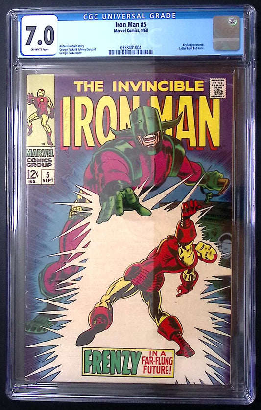 Iron Man #5 CGC 7.0 Marvel Silver Age comic featuring early Iron Man solo series cover art