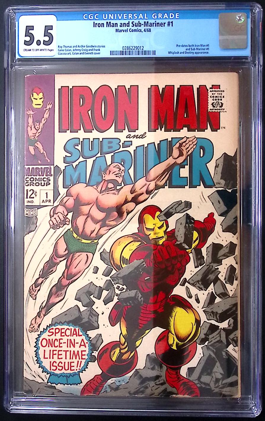 Iron Man and Sub-Mariner #1 CGC 5.5 Marvel Silver Age one-shot comic featuring Iron Man and Namor