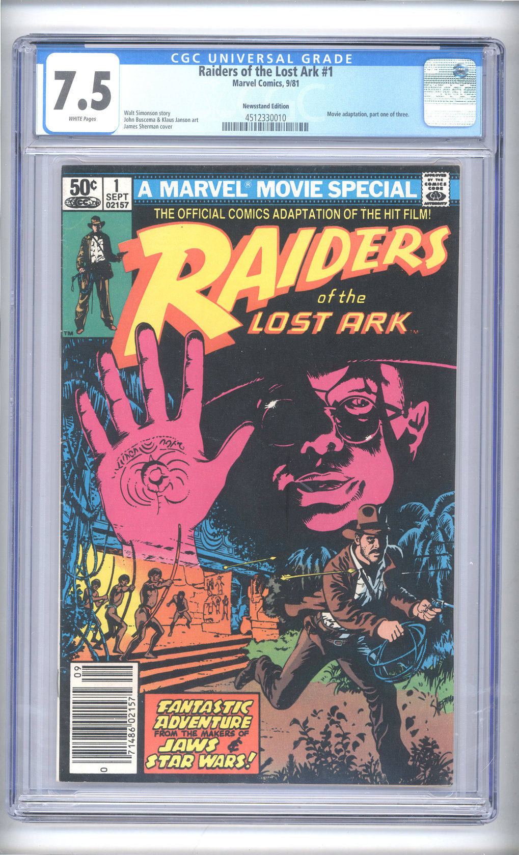 Raiders Of The Lost Ark #1 | CGC 7.5