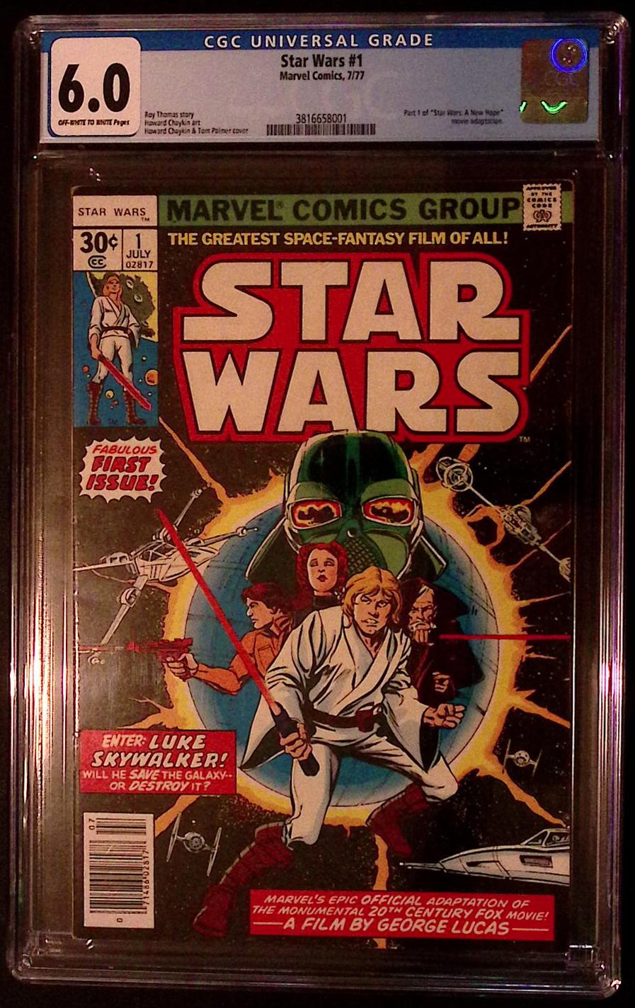 Star Wars #1 1977 Marvel Comics CGC 6.0 graded comic front cover