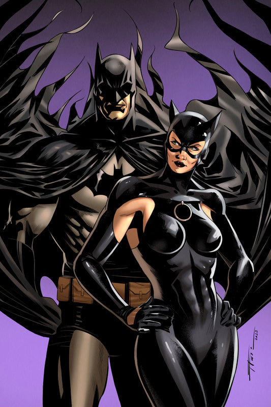 The Batman & Catwoman | Flaviu Pop | Full Colour Print cover – Collector Cartel™ exclusive
