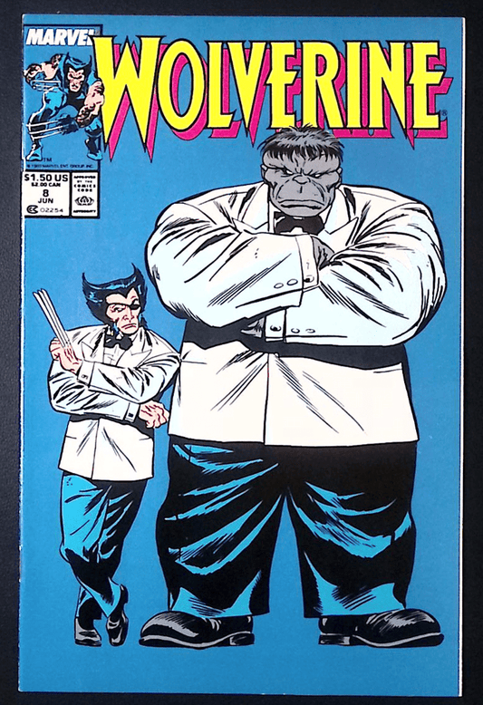 Wolverine #8 raw comic estimated NM classic John Buscema cover featuring Wolverine Patch and Joe Fixit Grey Hulk Marvel Comics 1989