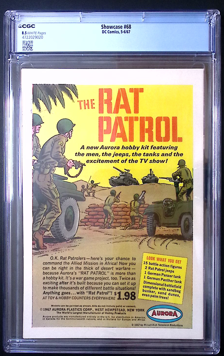 Showcase #68 CGC 8.5 – 1st Appearance of the Maniaks 220 CGC Graded Comic CGC VAT Override DC Comics Redsters Comics