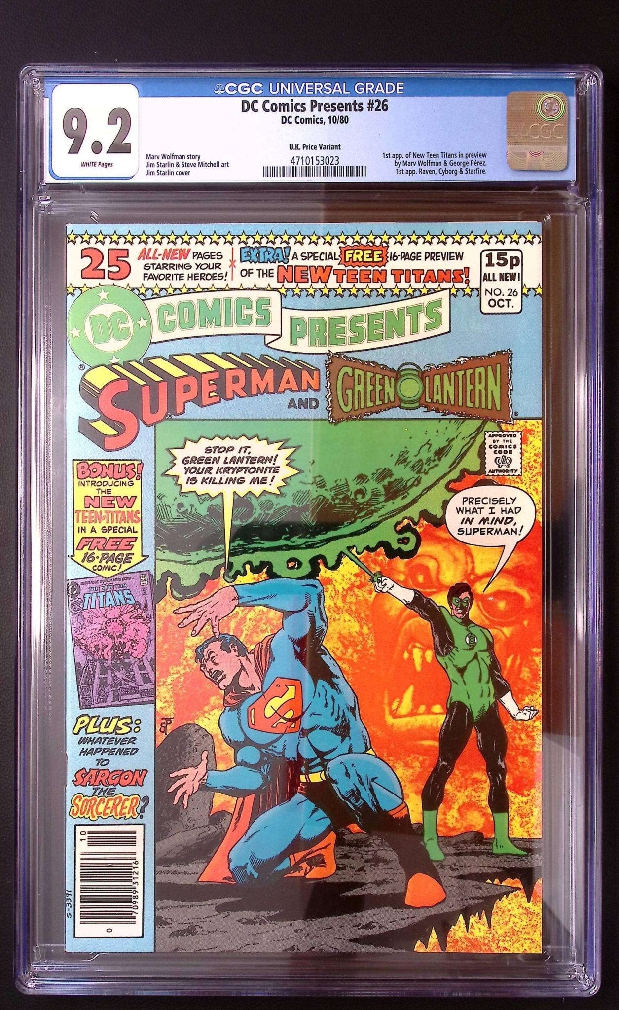 DC Comics Presents #26 CGC 9.2 – UK Price Variant | 1st Appearance of the New Teen Titans 140 CGC Graded Comic CGC Graded Comics UK | Buy Certified CGC Slabbed Comics DC Comics Redsters Comics