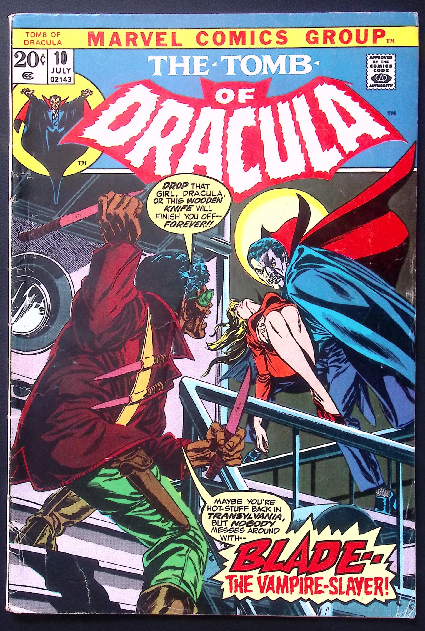 Tomb of Dracula #10 – 1st Appearance of Blade – Estimated VG+