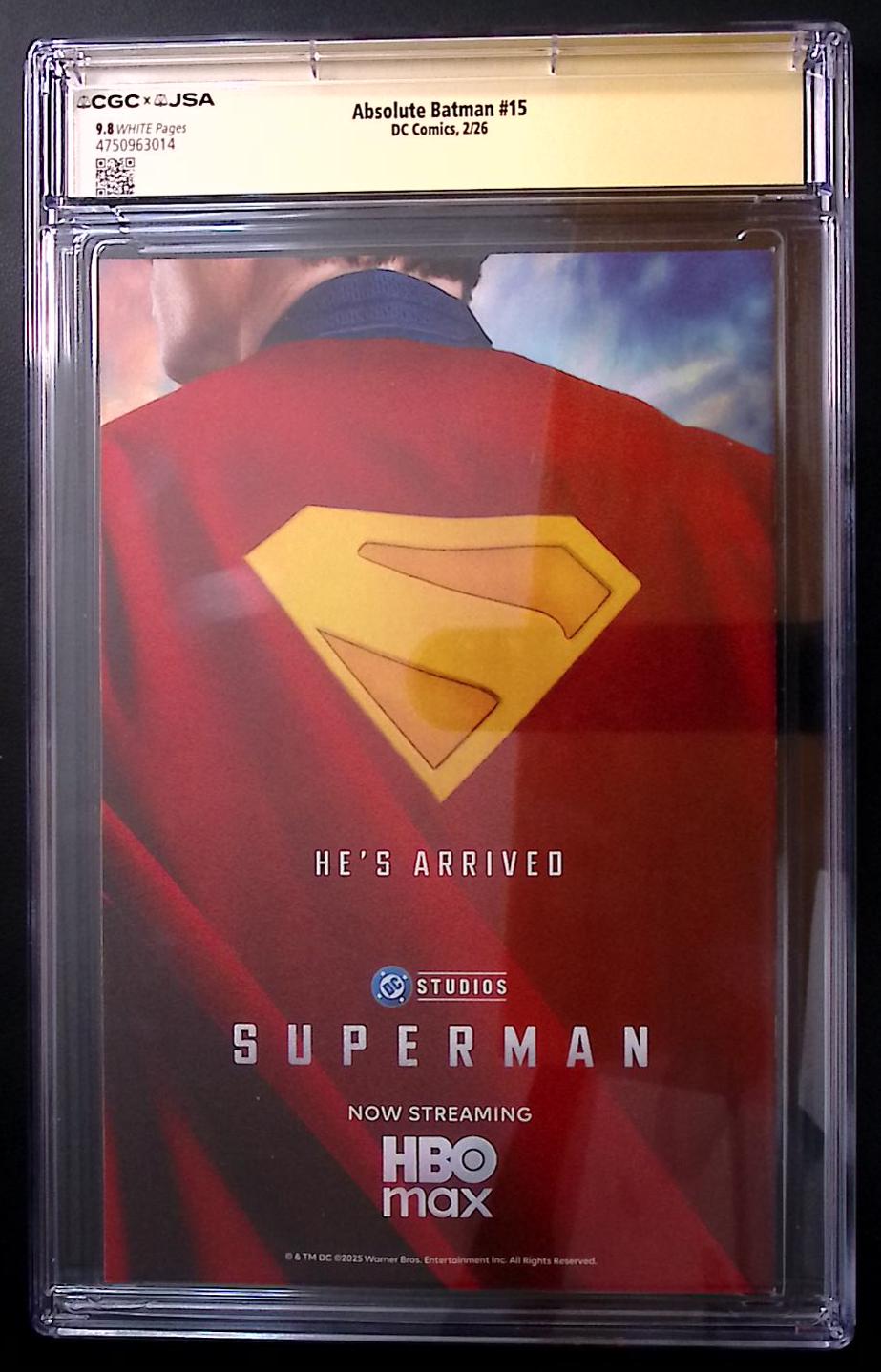 Absolute Batman #15 CGC × JSA 9.8 – Jock Authenticated Autograph