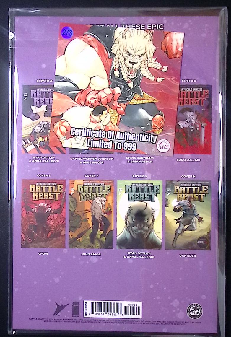 Invincible Universe: Battle Beast #1 Chuma Hill Virgin Variant – MegaCon Exclusive LTD 999