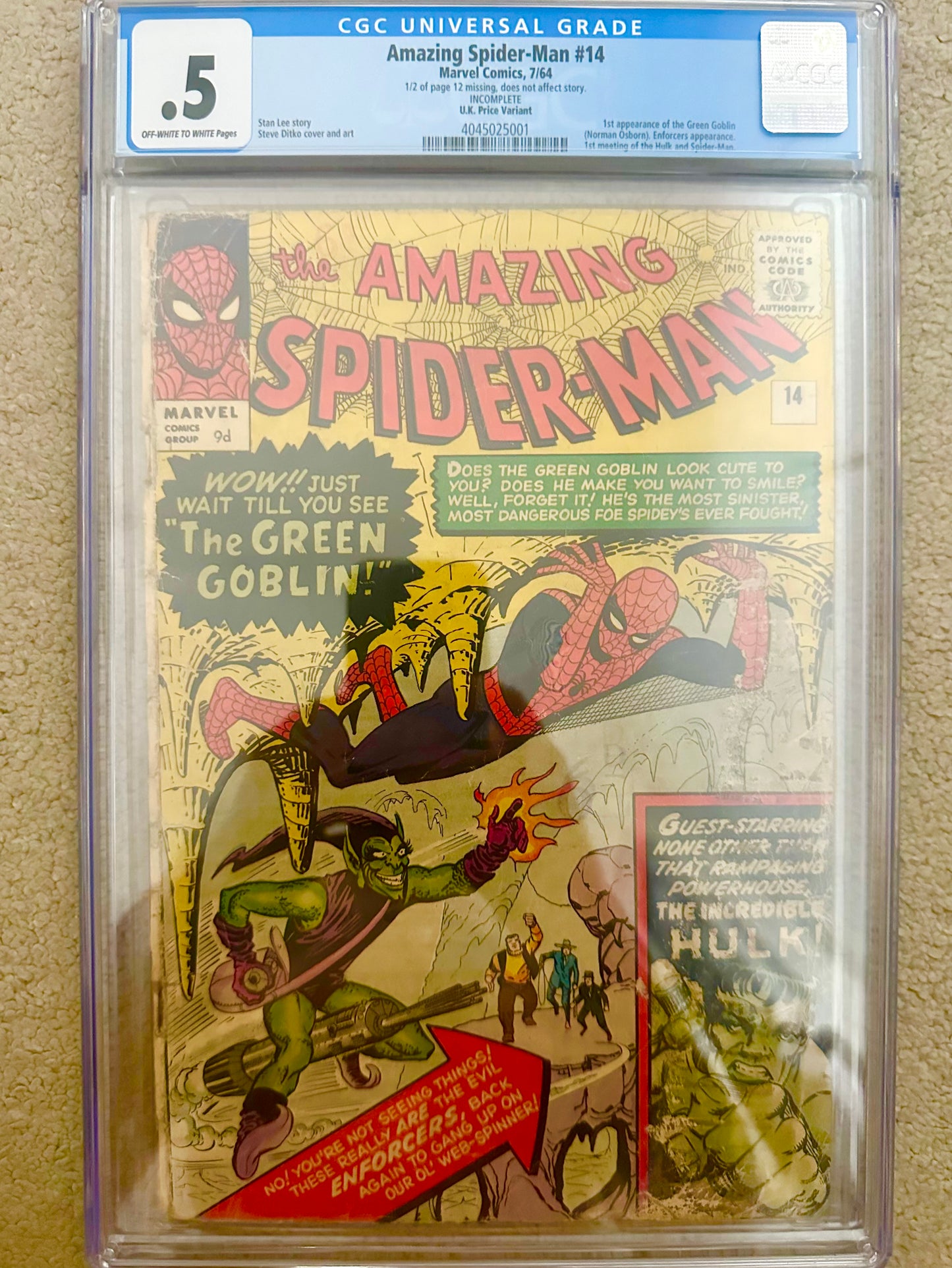 The Amazing Spider-Man #14 (1964) – CGC 0.5 First Green Goblin